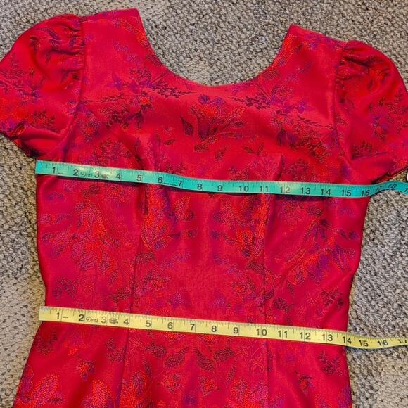 NWT Dress the Population red rouge Joyce embroidered mini dress size Medium - Picture 4 of 8
